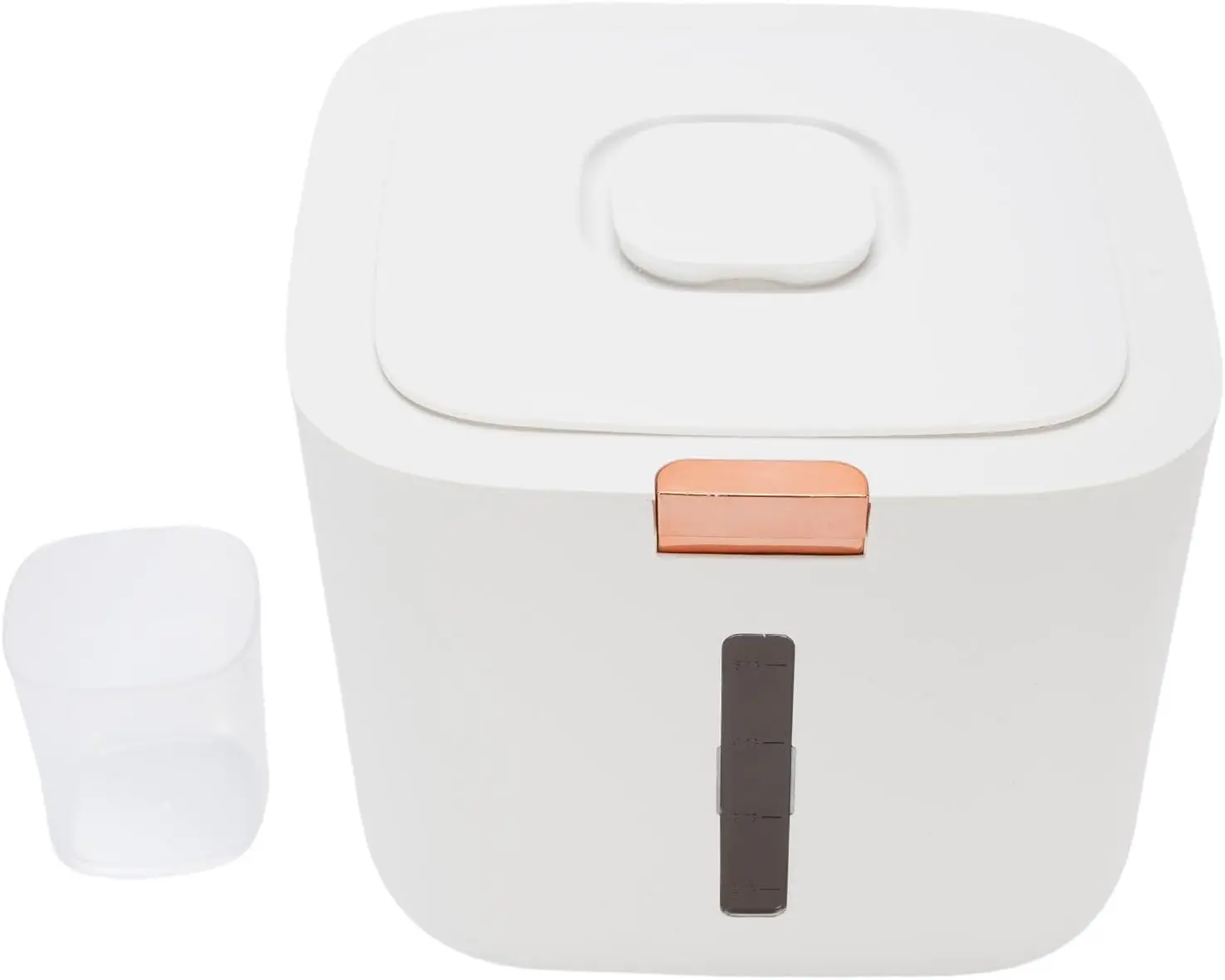 Rice and Grain Storage Container,Pet Food Storage Container, 33lb Capacity PP Rice Dispenser, Sealed Grain Storage Barrel with Measuring Cup, Dry Food Storage Box Rice Bucket for Cereal, Grain, Beans