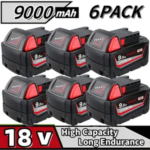 【NEW】M18 2&4&6&8Pack 9000mAh 18V Replacement Battery for milwaukee Replacing batteries with electric tools M-18 Battery Pack Compatible with Milw M-18 9.0Ah Lithium Battery 48-11-1890,48-11-1850, 48-11-1828, Cordless Tools milwaukee battery milwaukee m18