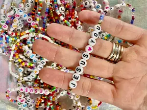 Beaded Bracelets - Jesus Bracelet - WWJD Bracelet - Stackable Bracelets - Bulk Beaded Braceletes - Christian Gift - Friendship Bracelets valentine day