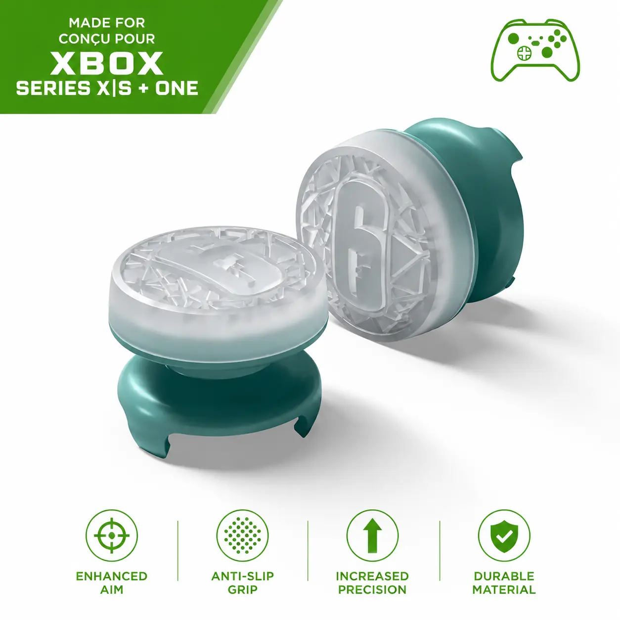 Anti-Slip Silicone Joystick Grips Kit - Durable Ice-Clear Performance Thumbsticks for Multi-Platform Xbox, PS4/PS5, GameSir Controllers - Controller Accessories for FPS Gamers’ Aim Stability Boost & Enhanced Accuracy, Game Console Accessories