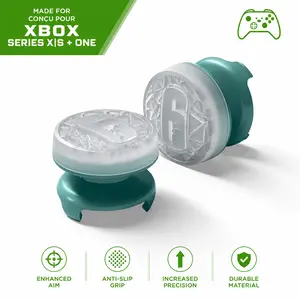 Ice Clear Rainbow Six FPS Precision Thumbsticks Aim Boost Kit Xbox Controllers & PS4/5/Gamesir Controllers | Anti-Slip Silicone Joystick Grips | Enhanced Accuracy & Control