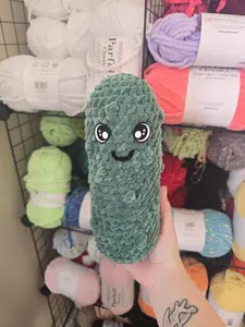 Crochet Pickle Plushie: Handmade Stuffed Animal Food Lover Gift