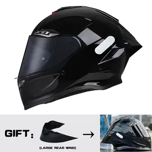 Nbtk Brand Full-Face Motorcycle Helmet, A large tail fin is given as a gift.Abs Material with Eps Liner, Multiple Ventilation, Sunshade Lenses, Unisex All-Season Commuter Helmets