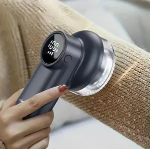Rechargeable Electric Lint Remover Fabric Shaver - Digital Display, 6-Leaf Blades & Safety Lock, 3-Speed Defuzzer for Removing Fuzz/Pills From Clothes, Garments, Furniture & Sofa
