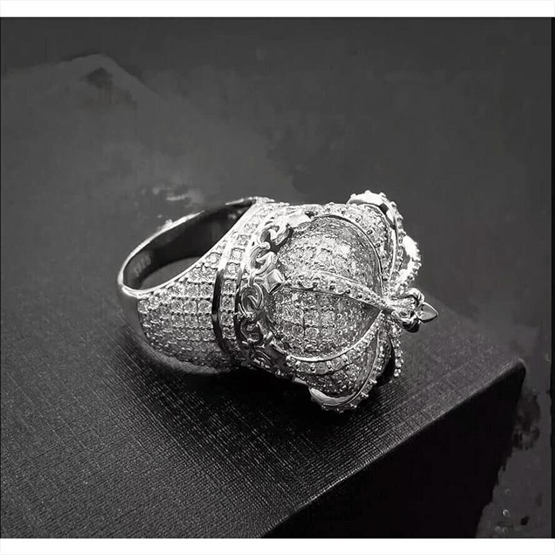 Moissanite Ring for Women - Triple Row Pave Setting D Color VVS1 Clarity 9.25 Hardness Lab Grown Diamond Alternative Engagement Wedding Band