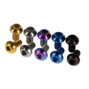 Wanyifa 12Pcs Titanium M5x10mm  Bolt T25 Torx Head Screw for Bicycle Disc Brake Rotors Mountain&Road Bike