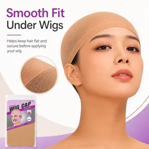 2-Pack Breathable Elastic Nylon Wig Caps - Lightweight Hair Net Liners, Suitable for Daily Wear, Cosplay Hair Styling