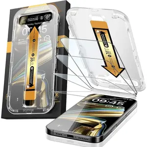 4-Pack TOP 9H+ Glass for iPhone 16 Pro Max Screen Protector [Auto Alignment Kit] [10X Military Protection] UNBREAK Tempered Glass for 16 ProMax 6.9 inch Longest Durable Case-Friendly