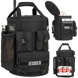 Baseball Bucket Bag - Baseball Coaching Accessories Organizer, Softball Bucket Bag with Insulation Pocket, Anti-Slip Bottom for Bat, Gloves, Scoreboards