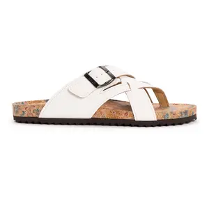 Muk Luks Women's Tanner Terra Turf Faux Leather Casual Sandals - Open Toe, Footwear Strap Slides, Buckle Fastener, Cloud Cushion, Hook-Loop Design, Decor Accents