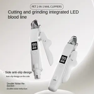 Dual-Function Pet Nail Clipper, Cat Nail Clippers, Dog Electric Nail Grinder, Multi-Functional Animal Nail Trimmer Tool