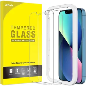 JETech Screen Protector for iPhone 17e / iPhone 16e / iPhone 13 / 13 Pro, Tempered Glass Film with Easy-Installation Tool, Case-Friendly, HD Clear, 6.1-Inch Display, 2-Pack