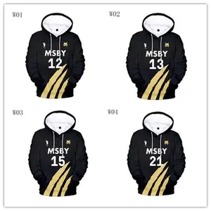Anime Haikyuu MSBY Black Jackals HINATA 3D Printed Hoodie Jacket Men Women Outwear Cosplay Costume