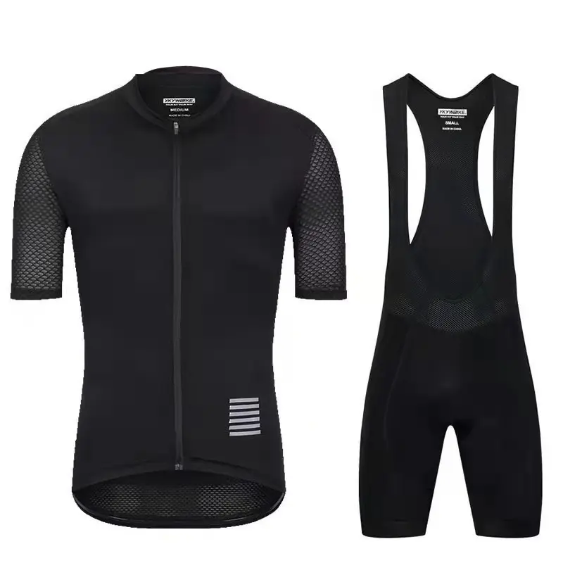 Summer Men & Women’s Cycling Jersey & Bib Shorts Set, Breathable Moisture-Wicking Quick-Dry Mountain/Road Bike Suit with Padded Shorts for Outdoor Riding