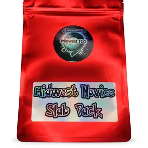 Midwest TCG Novice Slab Pack-1 8+Slab CGC PSA TAG - 2 Booster Packs- 2 Vintage Trading Card's 2 Hits AR IR EX Vstar Vmax- 2 Custom Holographic Stickers