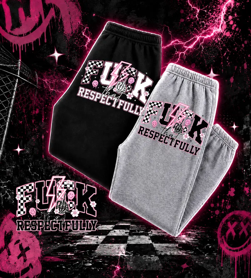 Limited Edition Trending Graphic Streetwear Style Joggers - "F*ck That Respectfully" Slogan High-Speed Inspired Sports Sweatpants with All-Season Comfort for Men & Women