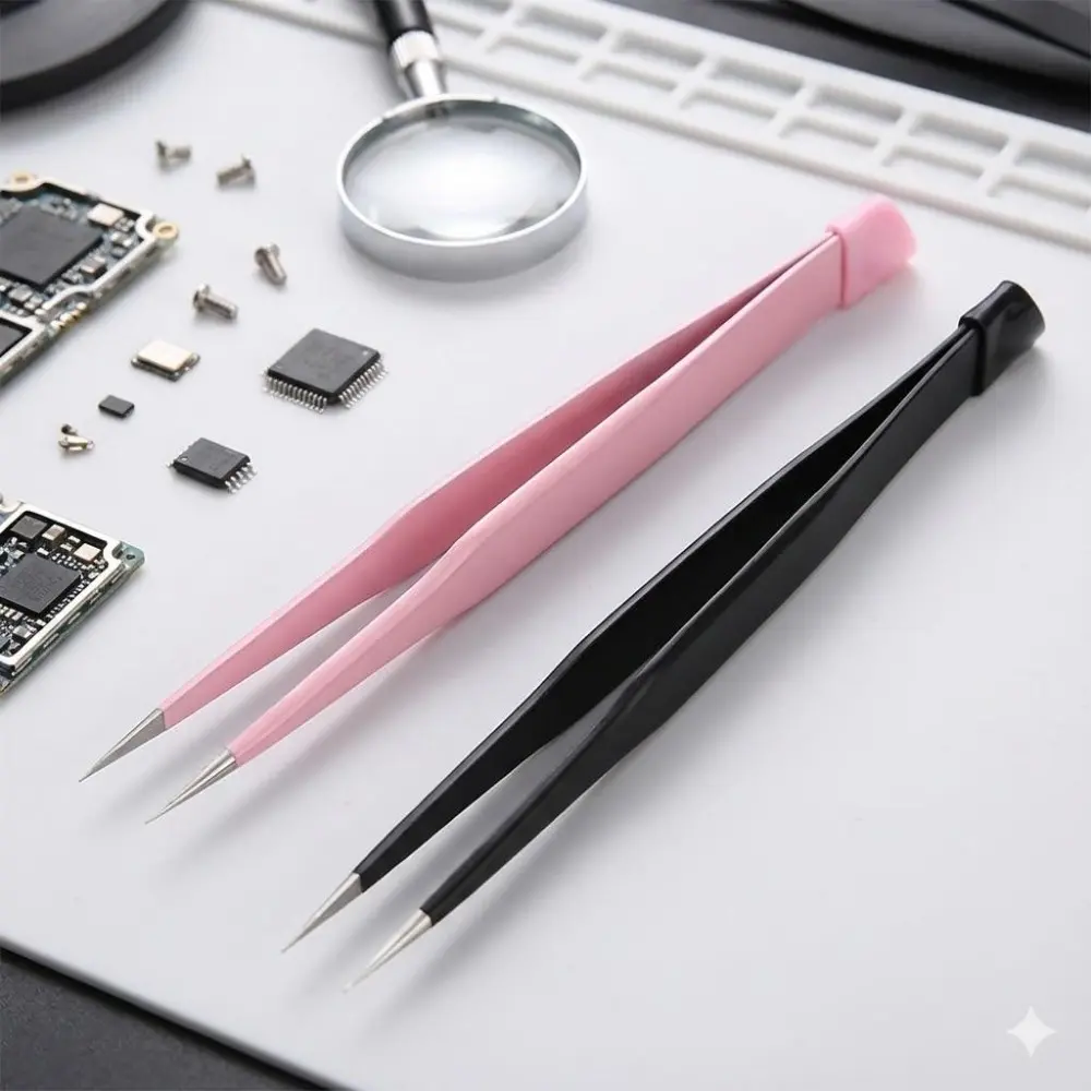 Professional Nail Art Silicone Presser & Tweezers Set: Precision Gem Placement, Salon-Grade Tools for Easy Nail Stickers, Efficiency Boost. Ideal for Home Use, Holiday Celebrations, Daily Manicures. Multi-Functional Accessory Fits All Designs.