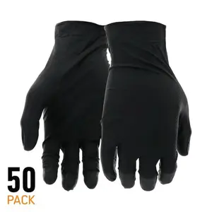 GRIPPAZ X-Large Black 6 mil Thick 100% Nitrile Disposable Work Gloves with Textured Grip and Touch Screen Capability (50-Pack)