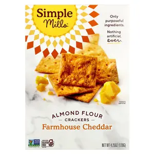 Simple Mills Almond Flour Crackers, Farmhouse Cheddar, 4.25 oz (120 g)
