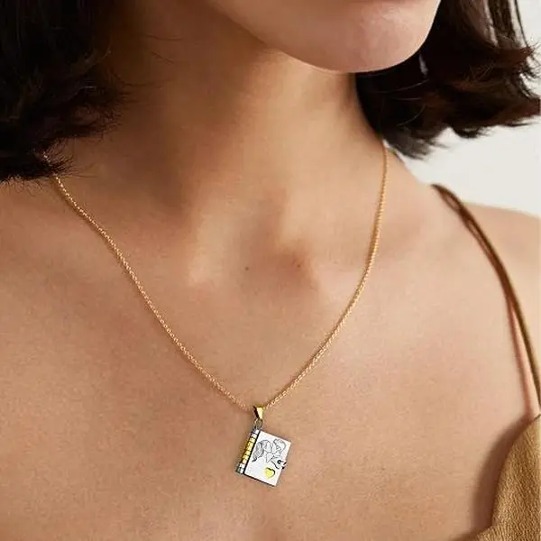 Engraved My Love Book Necklace Pendant - Stainless Steel Unisex Valentine's Day/Anniversary Gift, High-Quality Fashion Costume Jewelry for Lovers, 0.3 Ounces