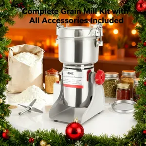 2026 Trending 3600W High-Power Grain Mill with Stainless Steel Grinder and 2.2 lbs Capacity - Perfect for Home, Pharmacy, and Lab Use for Christmas Grater