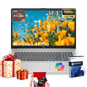 HP 17-inch Laptop for Business and Student -  Windows 11 Pro, Wi-Fi 6, up to 32GB RAM, 512GB SSD, AMD Ryzen 5 7430U, Fast Charge, 17.3” FHD Anti-Glare Display,Bundle Accessory
