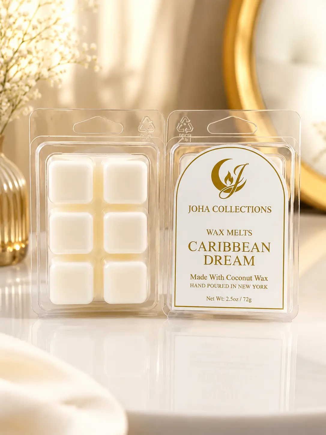 JOHA COLLECTIONS Caribbean Dream Wax Melts -Passionfruit & pineapple - coconut wax - 2.5 oz