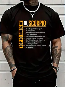 100% Cotton Top 10 Rules Of Scorpio Birthday Gifts T-Shirt Women's Men's Graphic Tee Crew Neck summer vacation Tops