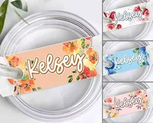 Flower Custom Stanley Name Plate, Personalized Tumbler Name Tag, Quencher Name Plate Topper, Stanley Plate Topper, Tumbler Lid Tag,Tumbler Lid Tag