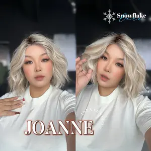 JBEXTENSION 11 Inches Blonde Pre-Cut Side Part Snowflake Lace Frontlace Glueless Wig JOANNE【BENDY EAR TABS】