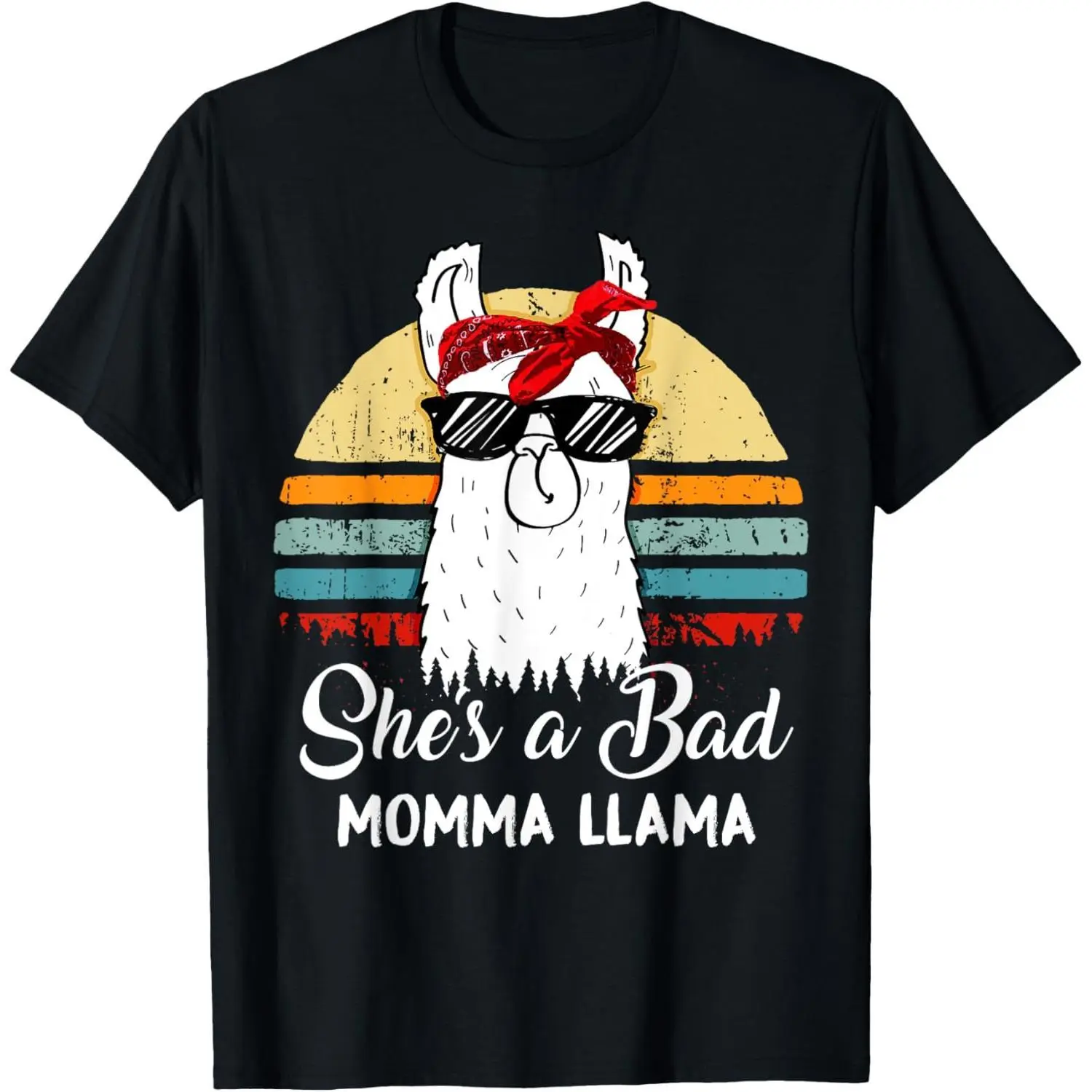 She's a Bad Momma Llama TShirt Funny Retro Vintage Mama T-Shirt