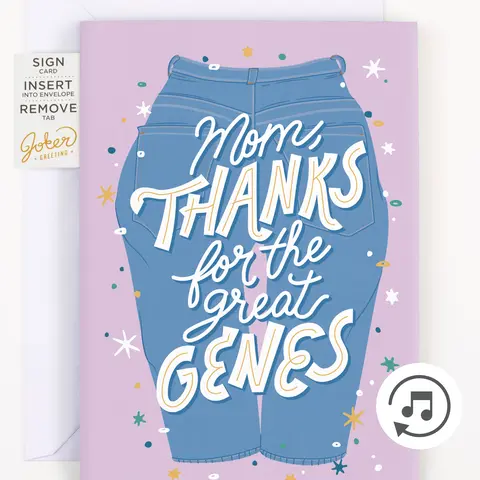 Joker Greeting Mothers Day Funny Card, Endless Pull Strip Surprise Card with Chunky Glitter, Glitter and Stickers for Office Stationery Supplies