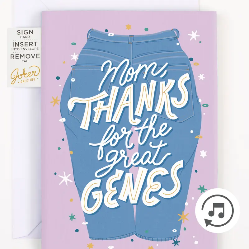 Joker Greeting Mothers Day Funny Card, Endless Pull Strip Surprise Card with Chunky Glitter, Glitter and Stickers for Office Stationery Supplies