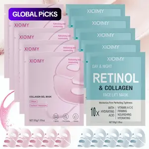 Collagen Mask Set with Niacinamide & Retinol, 10 pcs Deep Hydration Anti-Dryness Hydrating Face Care, Suitable for Smooth, Bright, Supple Skin #GLOBAL PICKS