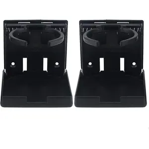 2PCS Adjustable Folding Drink Holder/Adjustable Cup Holder for Marine/Boat/Caravan/Car/Trucks/RVs/Vans (Black)