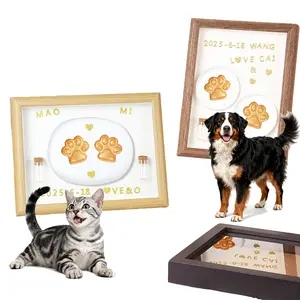 Pet Paw Print Clay Kit with Display Stand - Custom Pet Memory Keepsake, Suitable for Dogs and Cats, Permanently Records Special Moments