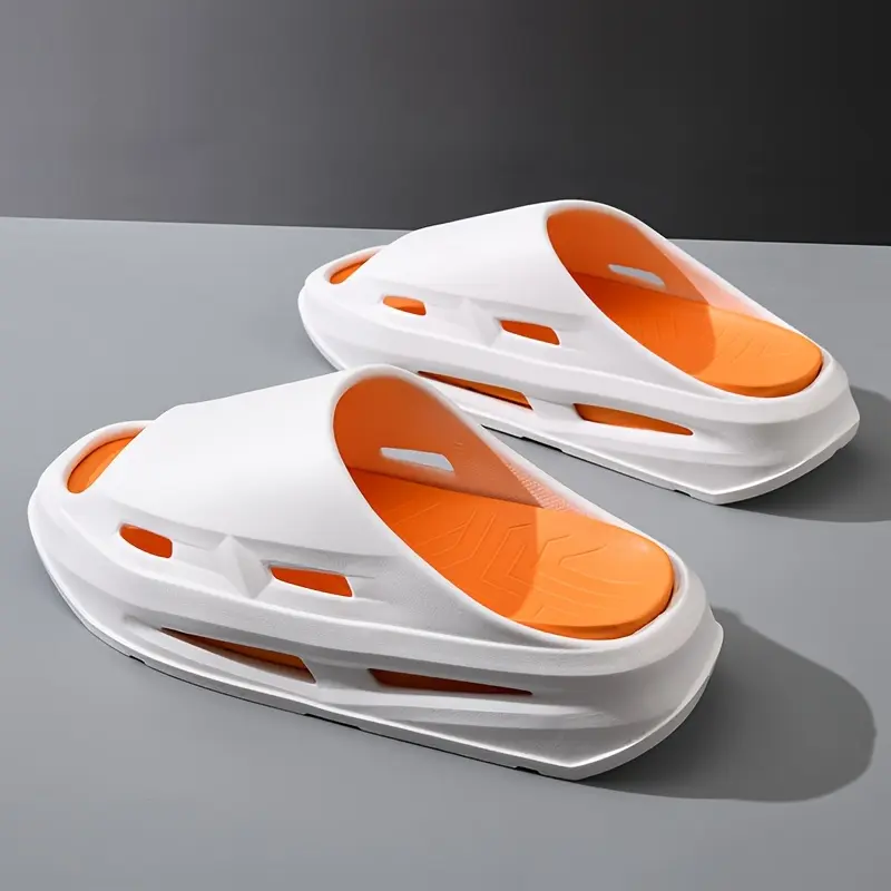 Customized Men'S Laser Personalized Comfort Soft Sole EVA Slippers, Casual Anti-Slip Indoor Outdoor Beach Shower Slip-On Shoes, Round Toe, Spring/Summer Collection