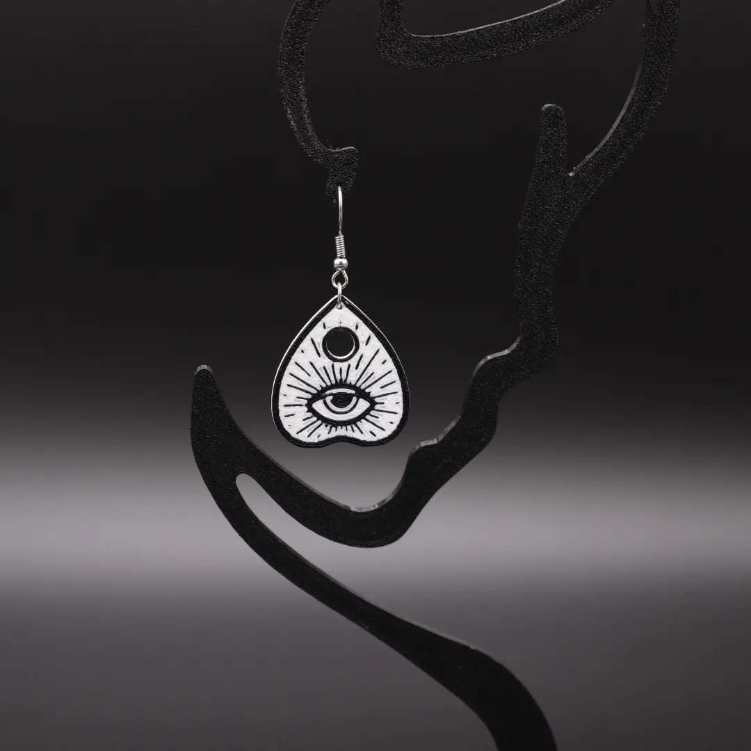 Ouija Planchette Earrings Gothic Jewelry Goth Fashion