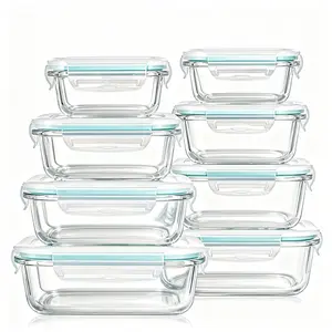 24pcs sealed glass food storage container, outdoor picnic, lunch box, microwave, oven - perfect for salads, fruits, vegetables, and sandwiches, lunch box | sealed storage | durable glass, food storage container (12/8 lids+12/8 containers)