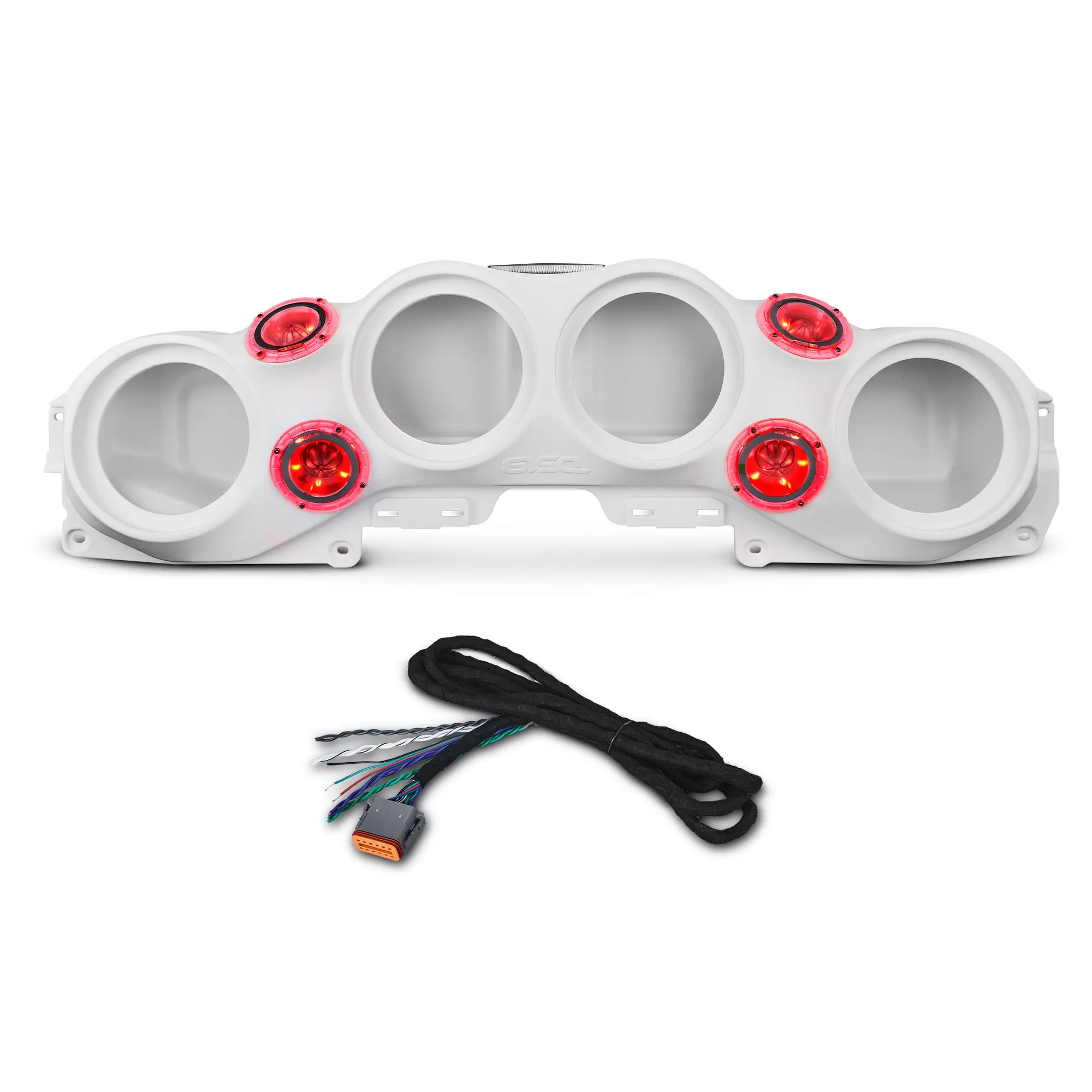 DS18 Overhead Bar Automotive Stereo System for Jeep JL/JLU,JT - Fits 4 x 8" Speakers (Not Included), 4 x Tweeters, Includes PRO-TW4L Tweeters & Harness Kit, RGB Lights, Audio Upgrade, Sound Enhancement