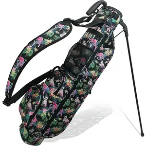 Sunday Golf Bag with Strap & Stand, Lightweight Golf Stand Bags with Two-Way Divider/Cooler Pocket, Golf Club Bags Holds 5-6 Clubs for Driving Range, Par 3 and Standard Courses