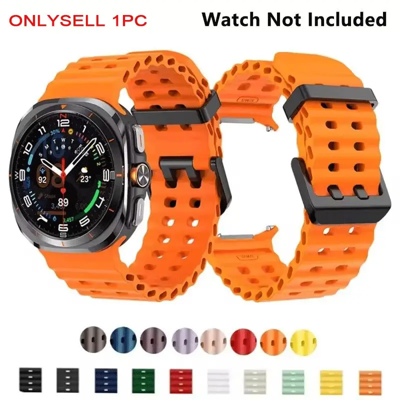 Silicone Watch Band, Watch Band for Samsung Galaxy Watch Ultra 47mm, Smart Watch Accessories, Smartwatch Strap, Sports Watch Band for Men & Women, Smartwatch Replacement Straps, Wearable