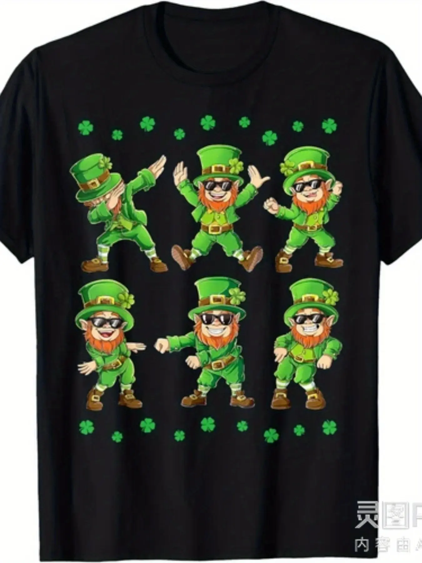 Cute Unisex T-Shirt Featuring Dancing Leprechauns unisex soft cotton short sleeve t shirt, vintage graphic casual tee for men women teens, perfect birthday holiday gift for camping travel gym daily street  wear