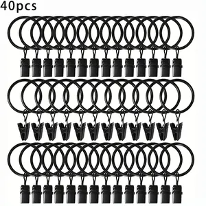 Vintage Metal Curtain Rings Clips, Inner Diameter 1.26 Inches, Fits Rods Below 1 Inch, Elegant Hanging Decorative Clips