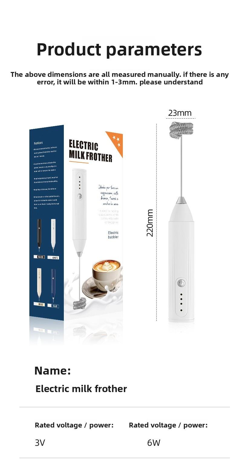 Electric Milk Frother Handheld with 3-Speed Adjustable Whisk, Fast Frothing Coffee Tools, Portable Wireless Foam Maker for Hot & Cold Drinks