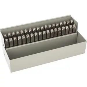 C.H. Hanson 20626 36-Piece 1/4" Steel Character Stamp Set - Letters & Figures for Letter Stamping