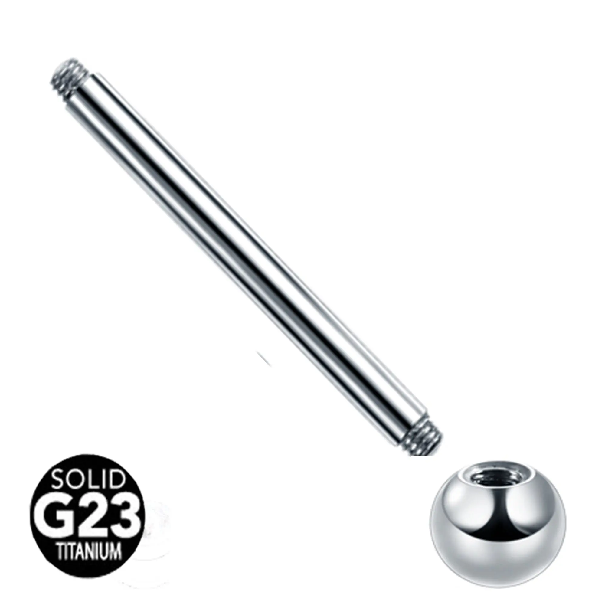 G23 Titanium External Threaded Straight Barbells Piercing Jewelry Industrial Piercing Basic Piercing Jewelry