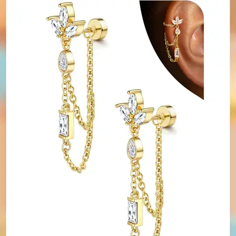 LOLIAS Hypoallergenic Cartilage Earrings for Women Flat Back-925 Sterling Silver Post Stud Flatback Earrings for Sensitive Ears-20G Ear Crawler Climber Cartilage Earring Tragus Conch Helix Piercing Jewelry
