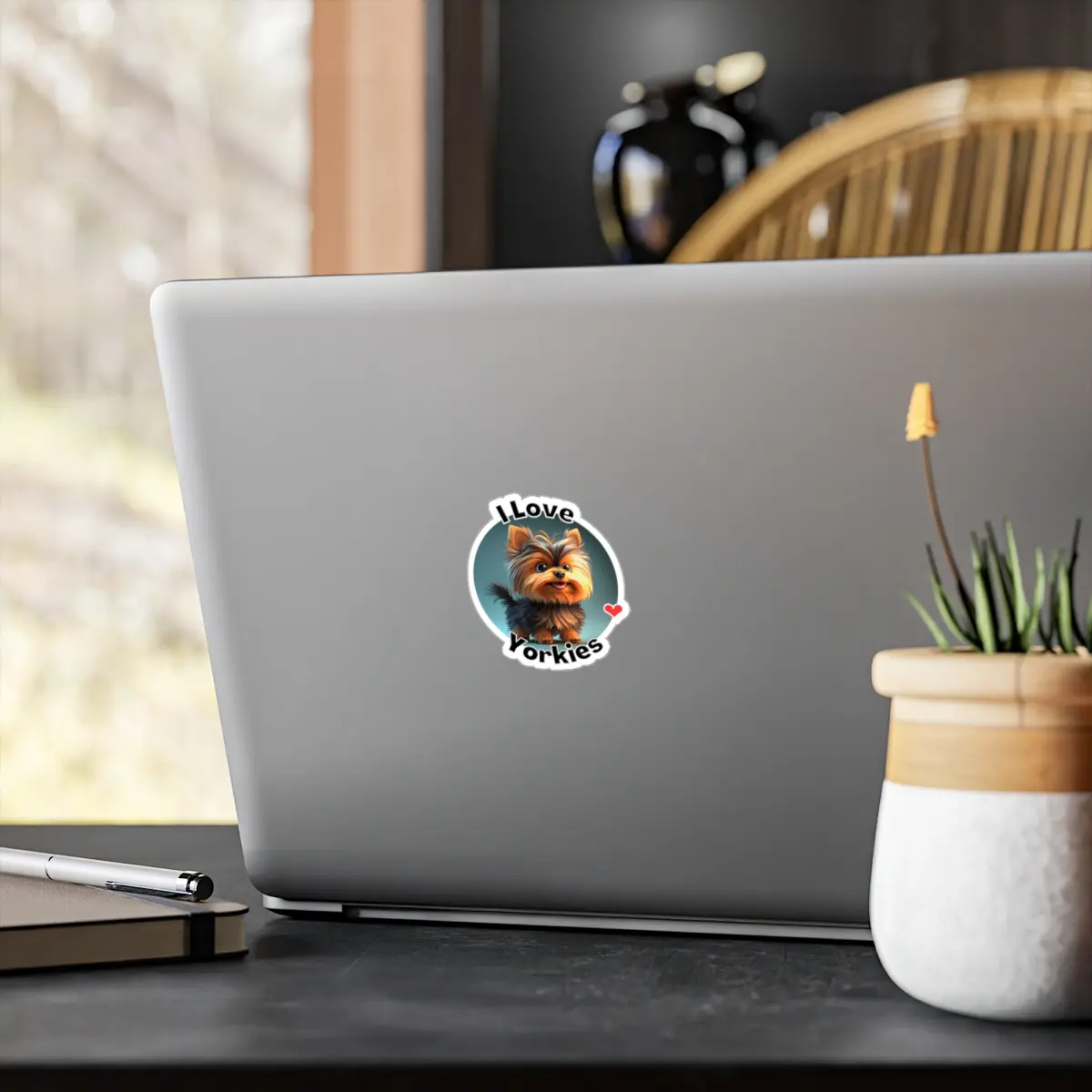 Yorkie Decal Sticker: I Love Yorkies Kiss-Cut Waterproof Vinyl Sticker