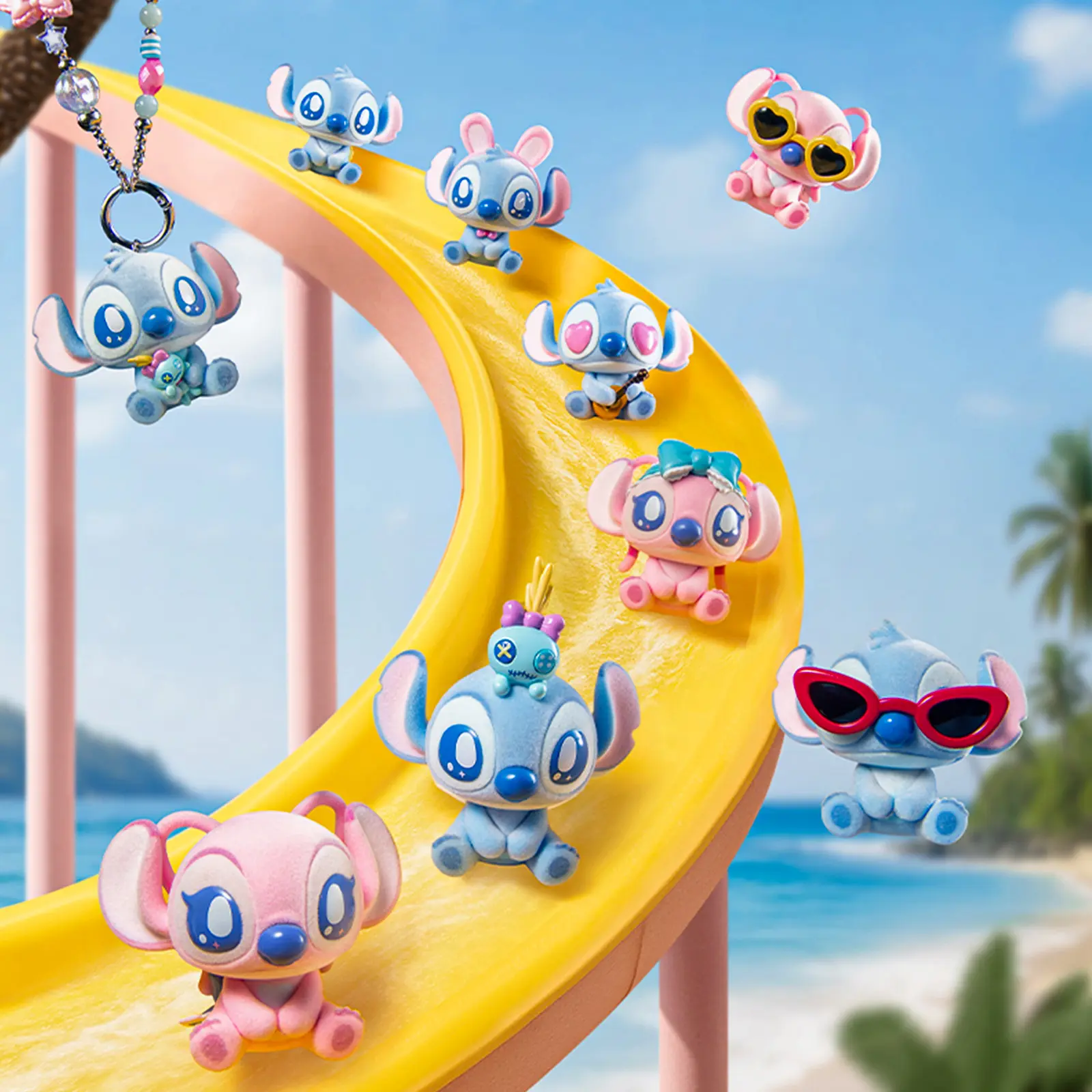 Disney Stitch Confession Flocked Surprise Box Pendant Mystery Blind Box Gift Cute Collectible Necklace Charm for Fans and Kids Limited Edition,Holiday Gifts,Birthday Gift Blindbag action figure